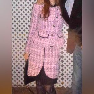 Stunning two piece. Corduroy Tweed fabric. Lace trim